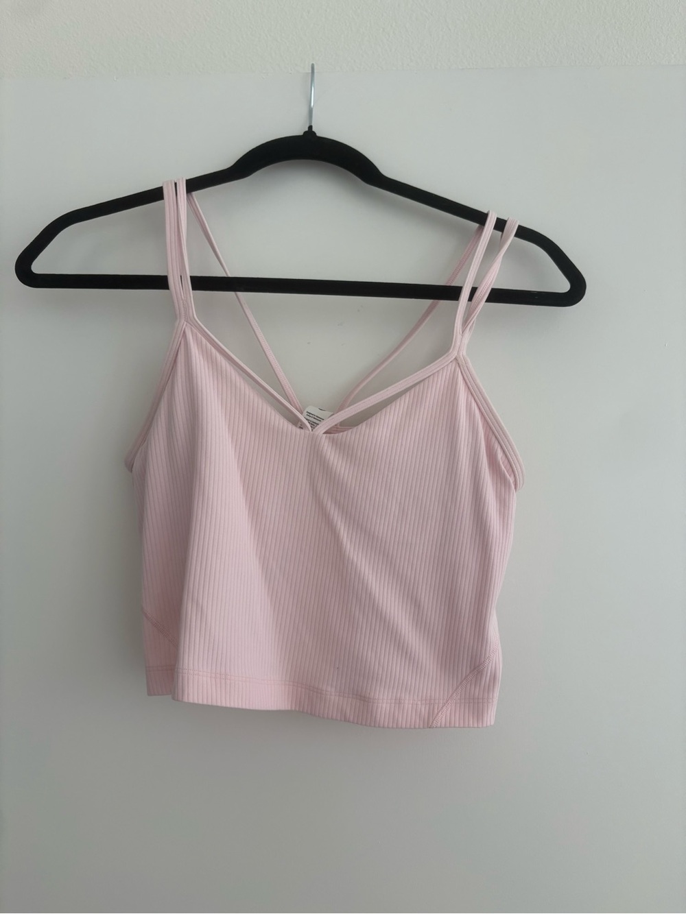 lululemon athletica Pale Pink Ribbed Double-Strap Crop Camisole